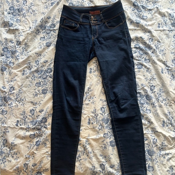 Wax Jean Blue Denim with Contrast Stitching and Embossed Label - Picture 2 of 2